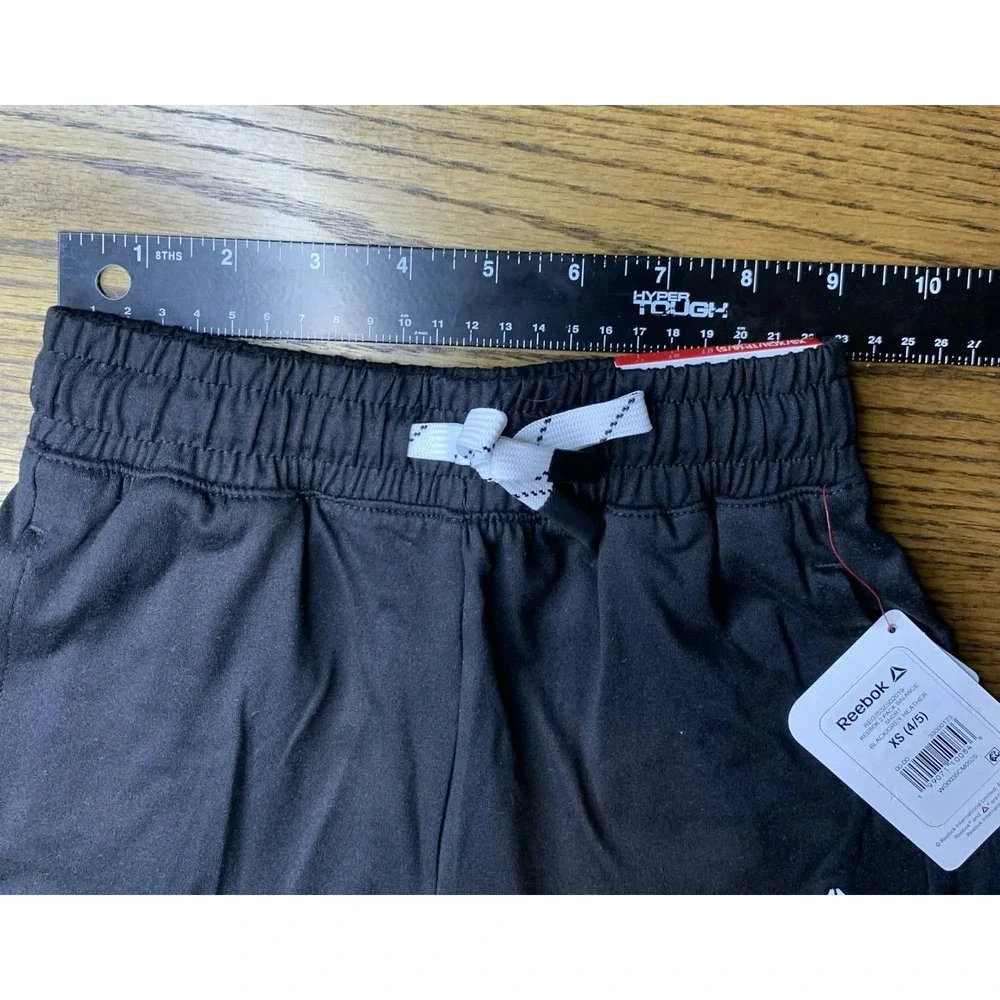 2 Pack Reebok Girls Athletic Gym Shorts  Gray & Black XS (4-5) Activewear NWT